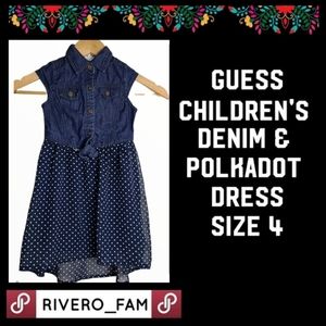 GUESS | DENIM & POLKADOT VEST DRESS